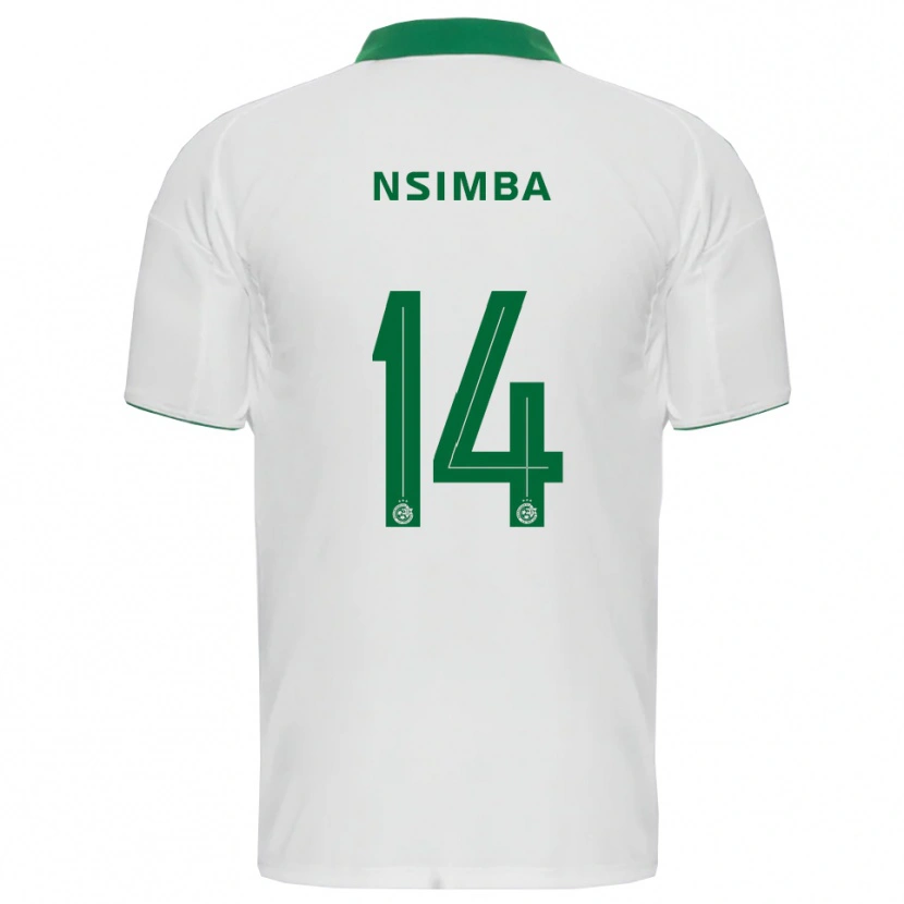 Danxen Homem Camisola Vital Nsimba #14 Branco Verde Alternativa 2025/26 Camisa