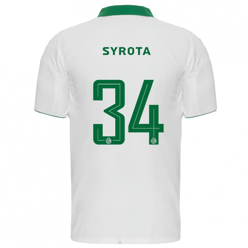 Danxen Homem Camisola Oleksandr Syrota #34 Branco Verde Alternativa 2025/26 Camisa