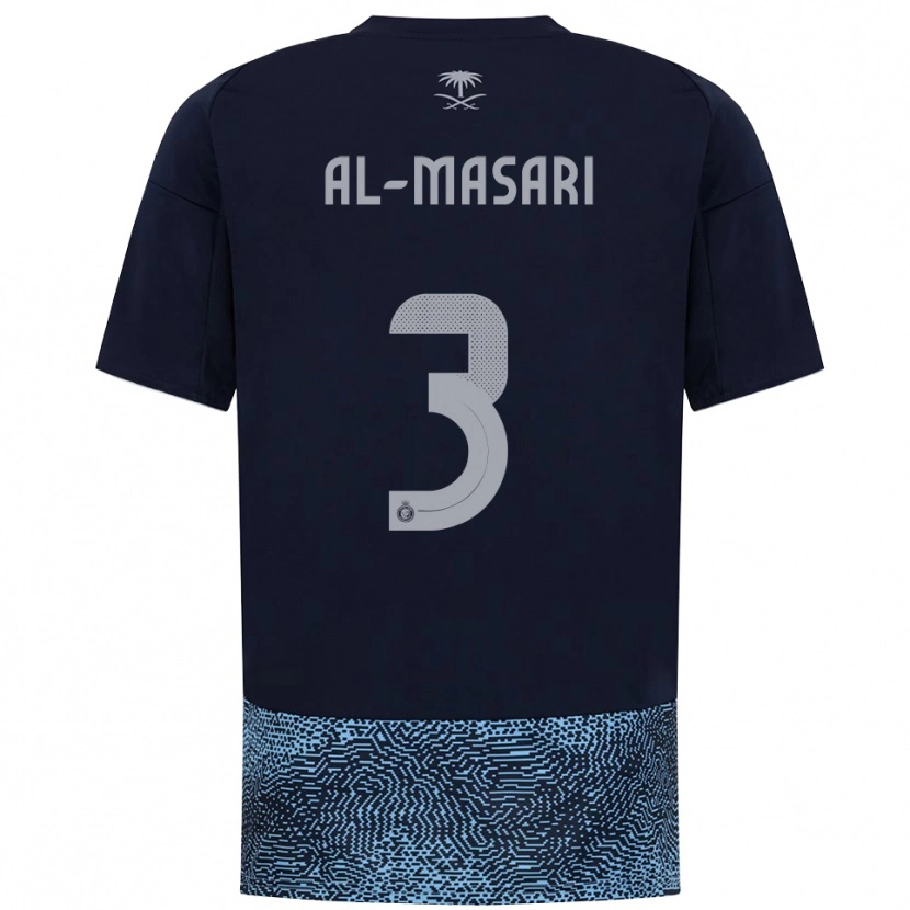 Danxen Homem Camisola Wade Al-Masari #3 Marinho Azul Celeste Alternativa 2025/26 Camisa