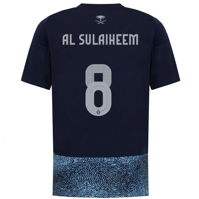 Danxen Homem Camisola Abdulmajeed Al-Sulayhim #8 Marinho Azul Celeste Alternativa 2025/26 Camisa