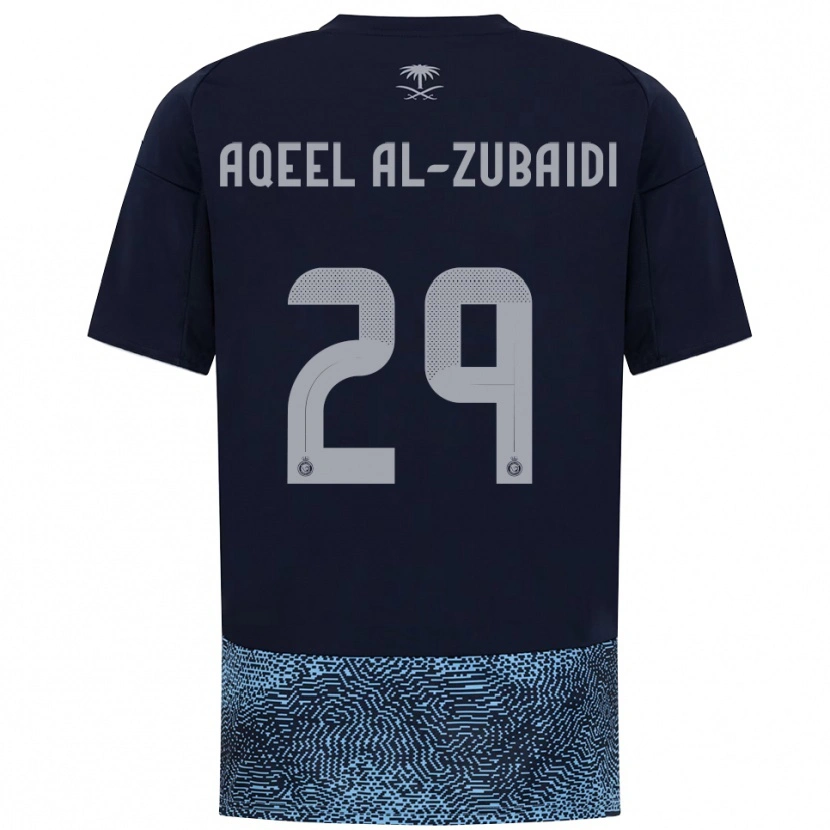 Danxen Homem Camisola Fahad Aqeel Al-Zubaidi #29 Marinho Azul Celeste Alternativa 2025/26 Camisa