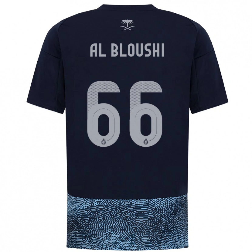 Danxen Homem Camisola Reem Al-Bloushi #66 Marinho Azul Celeste Alternativa 2025/26 Camisa