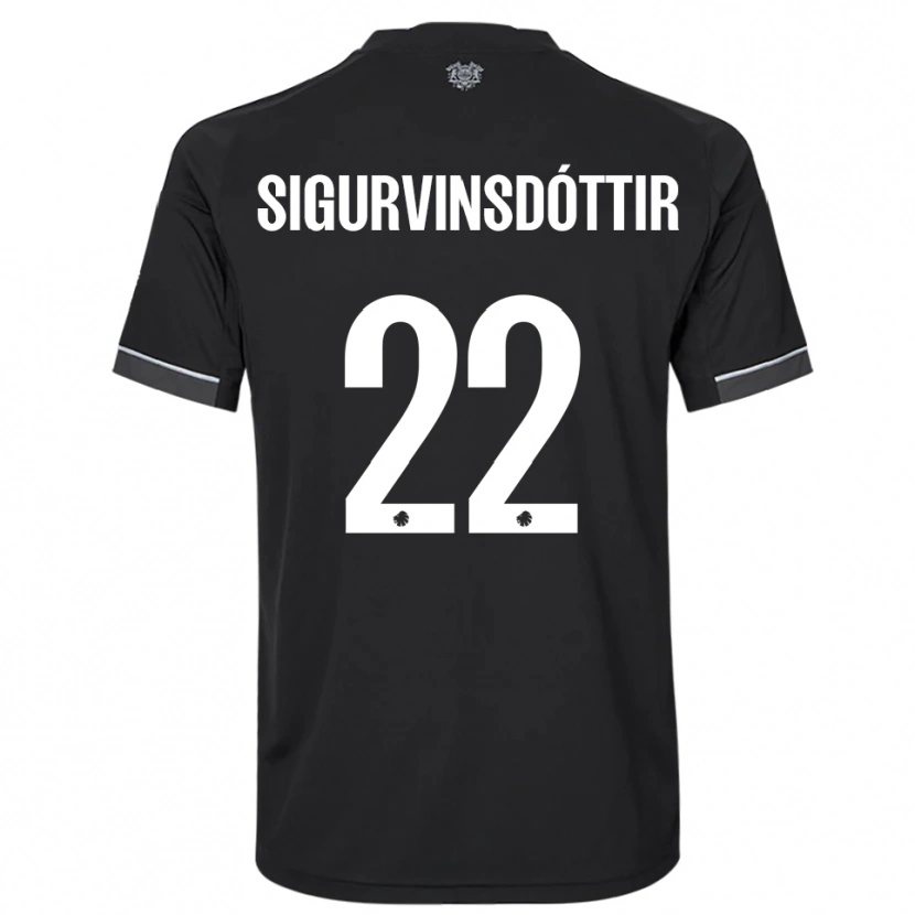Danxen Homem Camisola Sunneva Sigurvinsdóttir #22 Preto Branco Alternativa 2025/26 Camisa