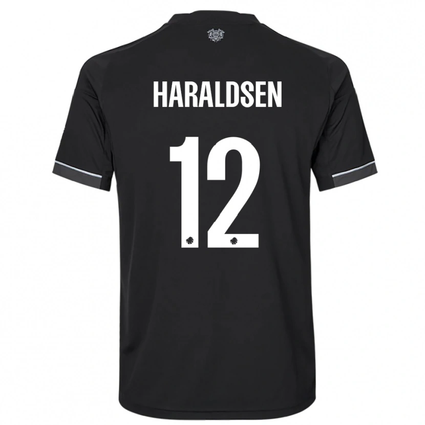 Danxen Homem Camisola Henrik Haraldsen #12 Preto Branco Alternativa 2025/26 Camisa