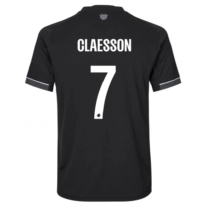 Danxen Homem Camisola Viktor Claesson #7 Preto Branco Alternativa 2025/26 Camisa
