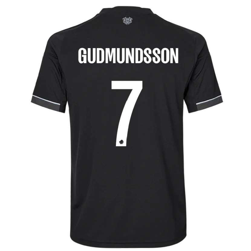 Danxen Homem Camisola Galdur Gudmundsson #7 Preto Branco Alternativa 2025/26 Camisa