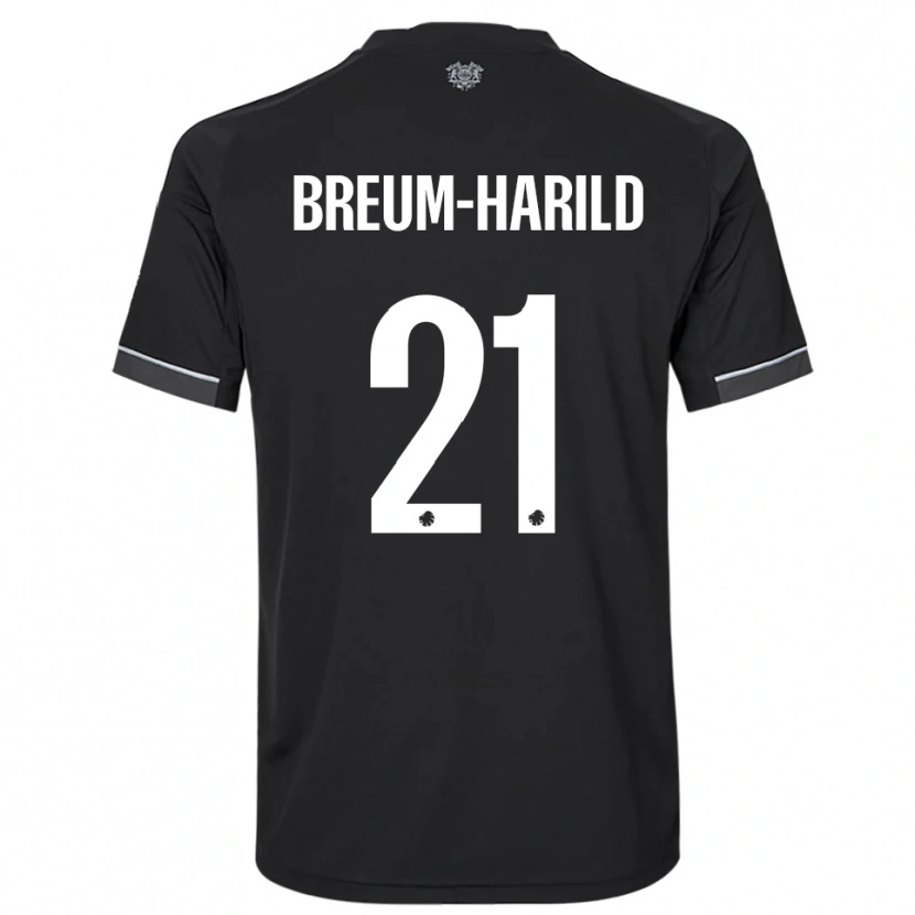 Danxen Homem Camisola Tobias Breum-Harild #21 Preto Branco Alternativa 2025/26 Camisa