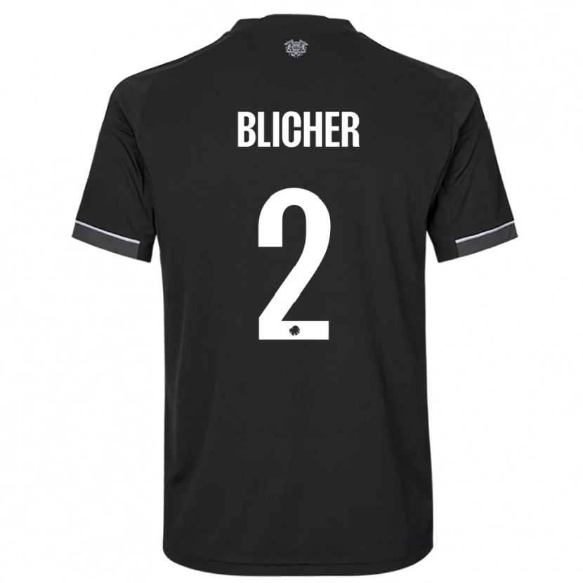 Danxen Homem Camisola Nicolai Blicher #2 Preto Branco Alternativa 2025/26 Camisa