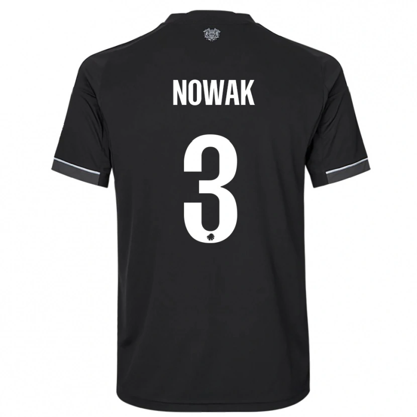 Danxen Homem Camisola Julie Nowak #3 Preto Branco Alternativa 2025/26 Camisa