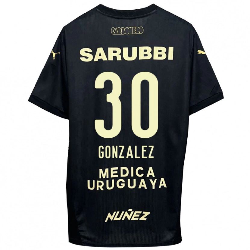 Danxen Homem Camisola Ángel González #30 Preto Dourado Alternativa 2025/26 Camisa