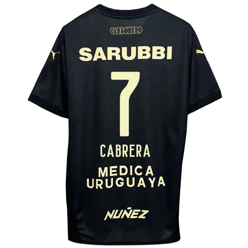 Danxen Homem Camisola Javier Cabrera #7 Preto Dourado Alternativa 2025/26 Camisa