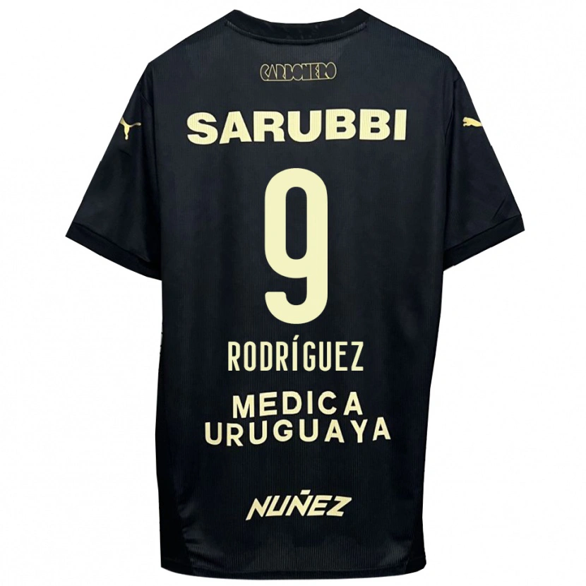 Danxen Homem Camisola Agustín Rodríguez #9 Preto Dourado Alternativa 2025/26 Camisa