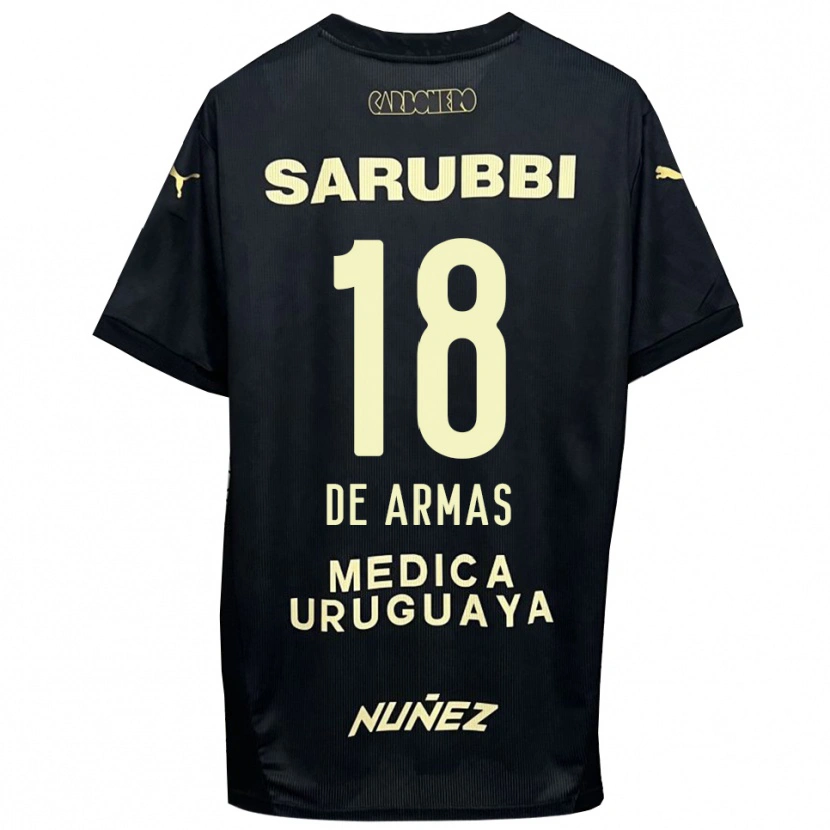 Danxen Homem Camisola Nahuel De Armas #18 Preto Dourado Alternativa 2025/26 Camisa