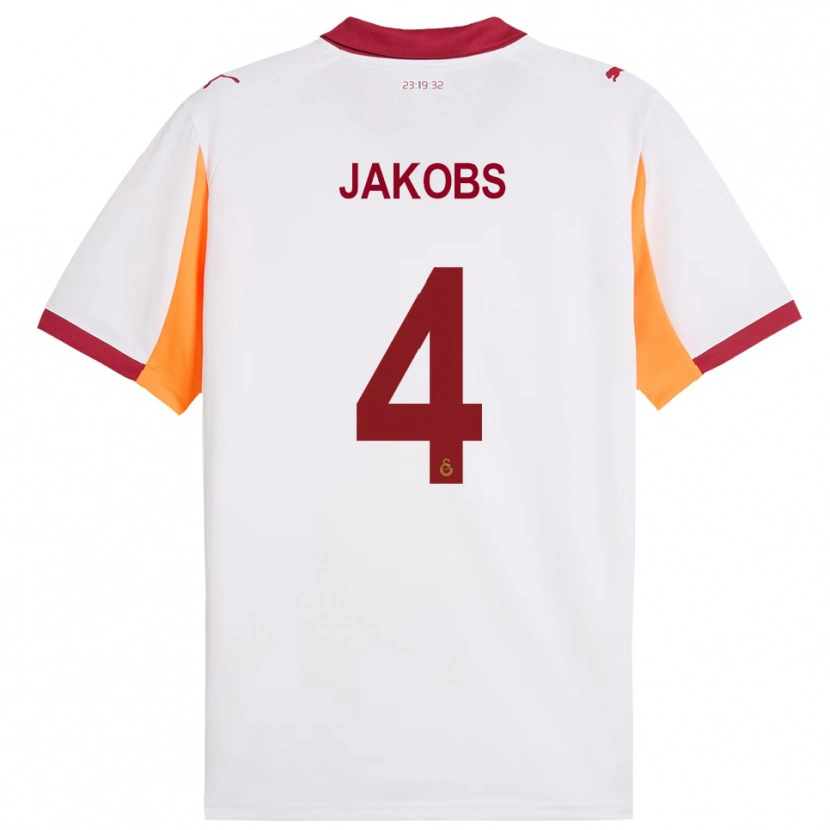 Danxen Homem Camisola Ismail Jakobs #4 Branco Vermelho Alternativa 2025/26 Camisa