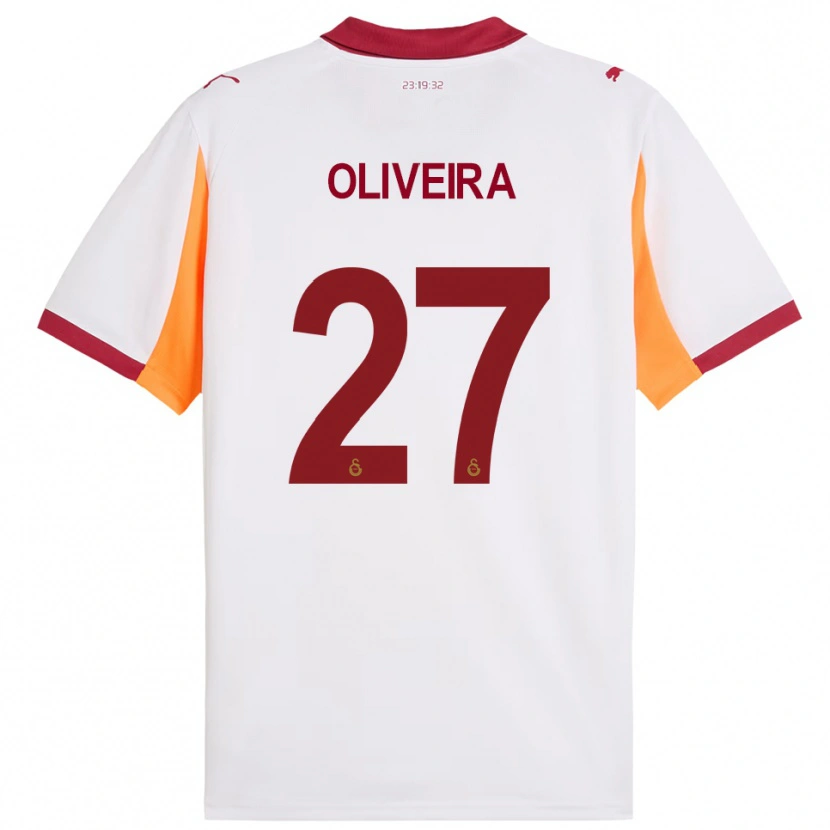 Danxen Homem Camisola Sergio Oliveira #27 Branco Vermelho Alternativa 2025/26 Camisa