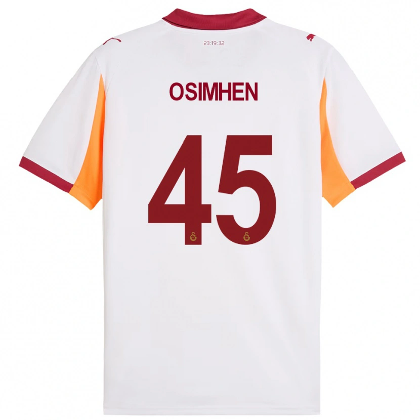 Danxen Homem Camisola Victor Osimhen #45 Branco Vermelho Alternativa 2025/26 Camisa