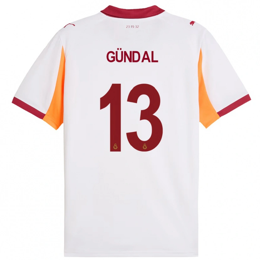 Danxen Homem Camisola Efe Gündal #13 Branco Vermelho Alternativa 2025/26 Camisa