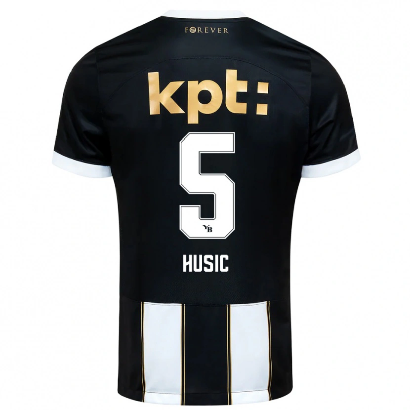 Danxen Homem Camisola Anel Husic #5 Preto Branco Alternativa 2025/26 Camisa