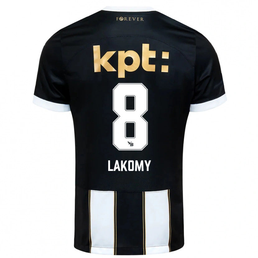 Danxen Homem Camisola Lukasz Lakomy #8 Preto Branco Alternativa 2025/26 Camisa