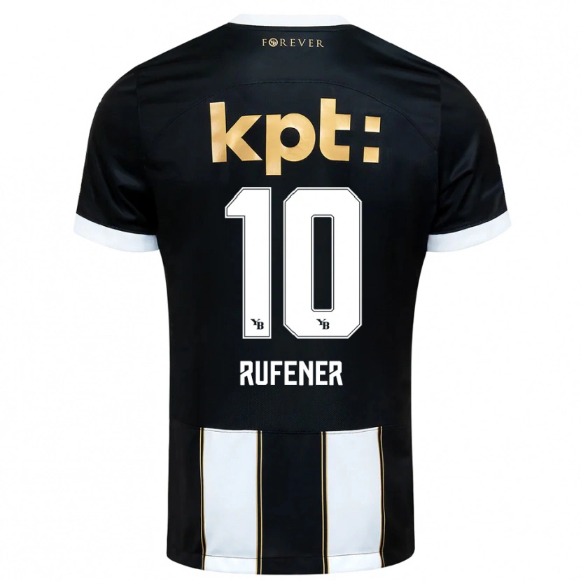 Danxen Homem Camisola Elio Rufener #10 Preto Branco Alternativa 2025/26 Camisa