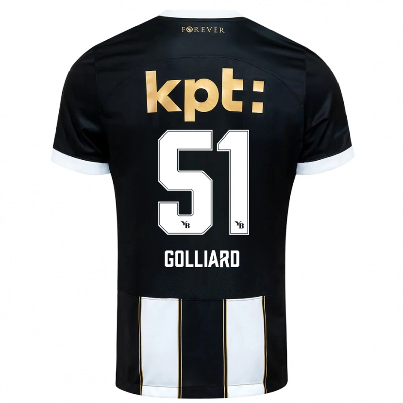 Danxen Homem Camisola Théo Golliard #51 Preto Branco Alternativa 2025/26 Camisa