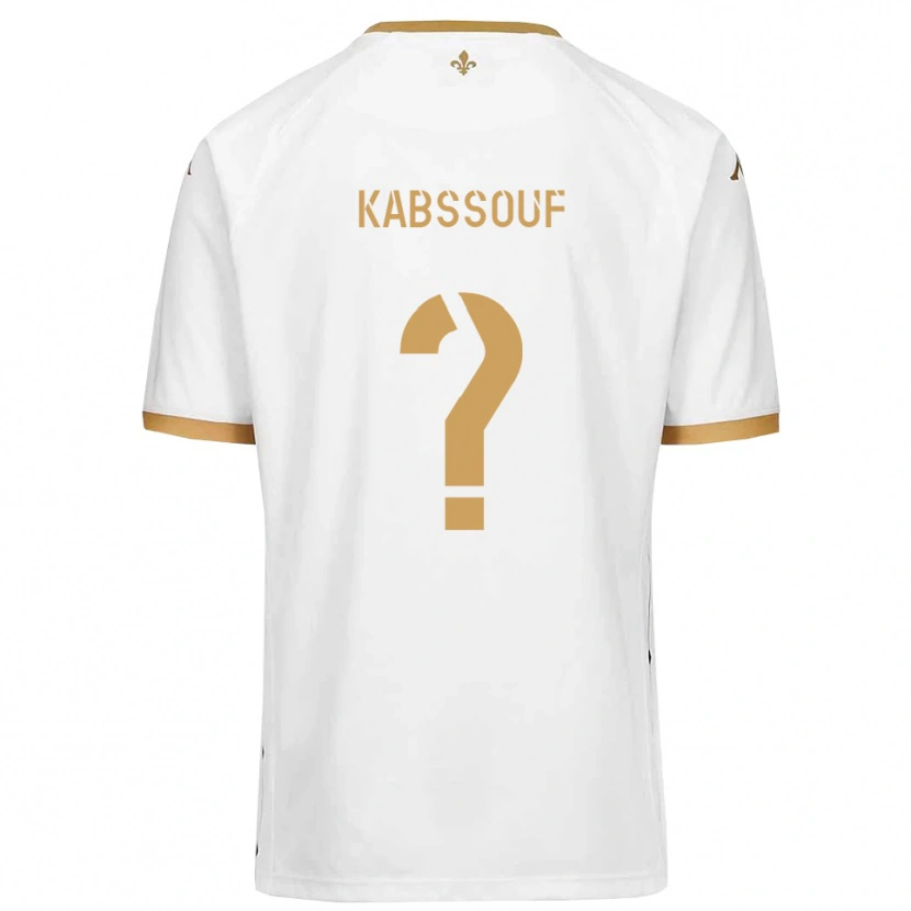 Danxen Homem Camisola Salim Kabssouf #0 Branco Dourado Alternativa 2025/26 Camisa