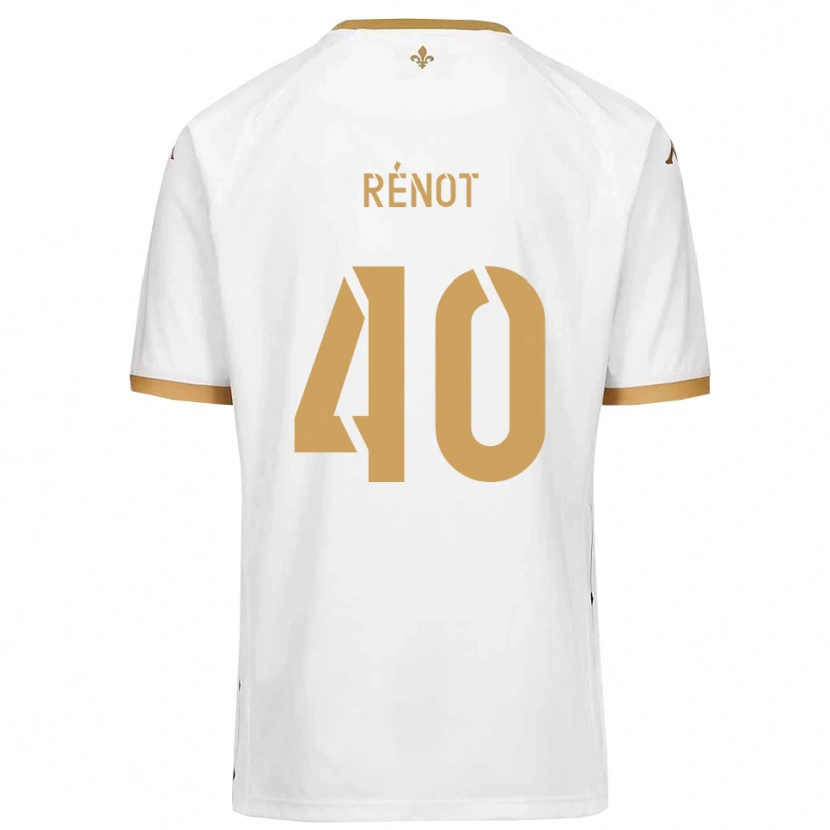 Danxen Homem Camisola Sébastien Rénot #40 Branco Dourado Alternativa 2025/26 Camisa