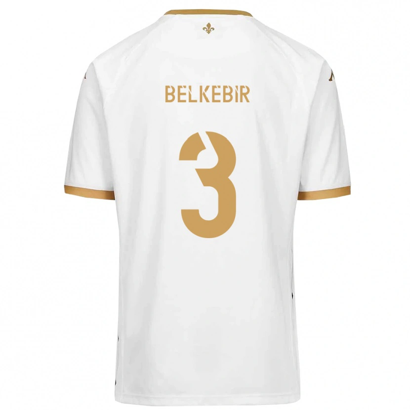 Danxen Homem Camisola Bilel Belkebir #3 Branco Dourado Alternativa 2025/26 Camisa