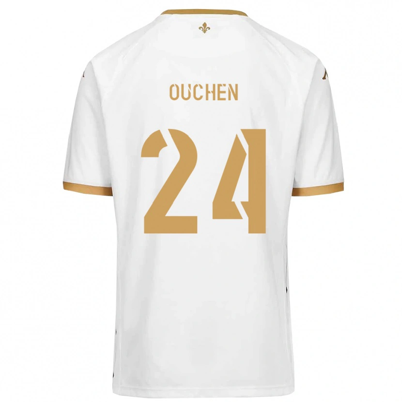 Danxen Homem Camisola Ali Ouchen #24 Branco Dourado Alternativa 2025/26 Camisa