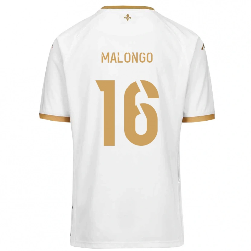 Danxen Homem Camisola Denzel Malongo #16 Branco Dourado Alternativa 2025/26 Camisa