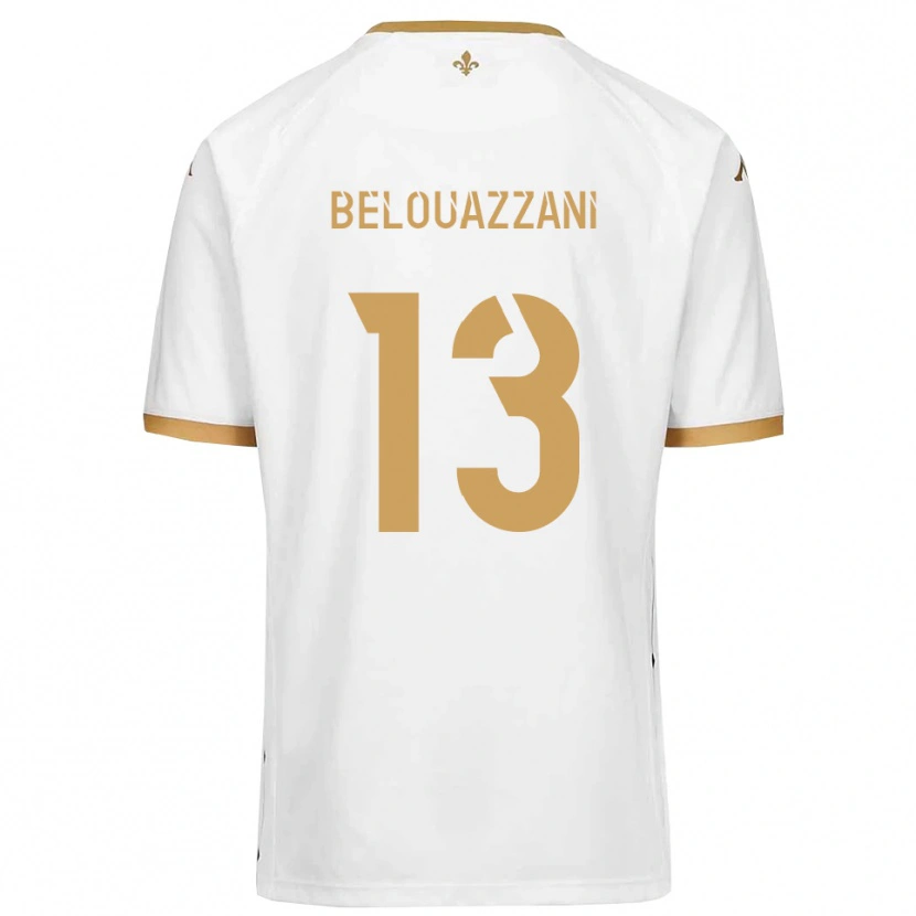Danxen Homem Camisola Islam Belouazzani #13 Branco Dourado Alternativa 2025/26 Camisa