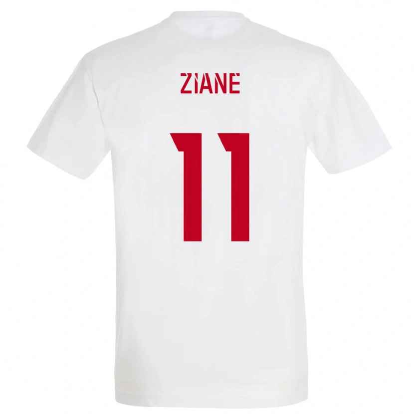 Danxen Homem Camisola Mohamed Ziane #11 Branco Vermelho Amarelo Alternativa 2025/26 Camisa