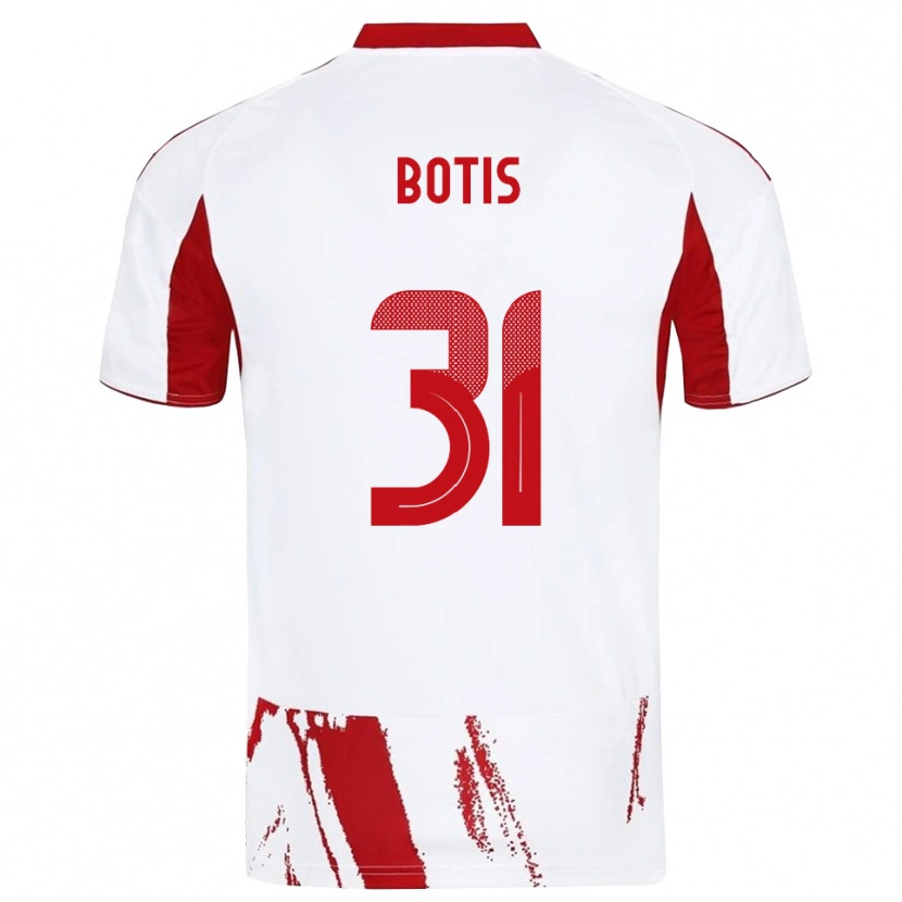 Danxen Homem Camisola Nikolaos Botis #31 Branco Vermelho Alternativa 2025/26 Camisa