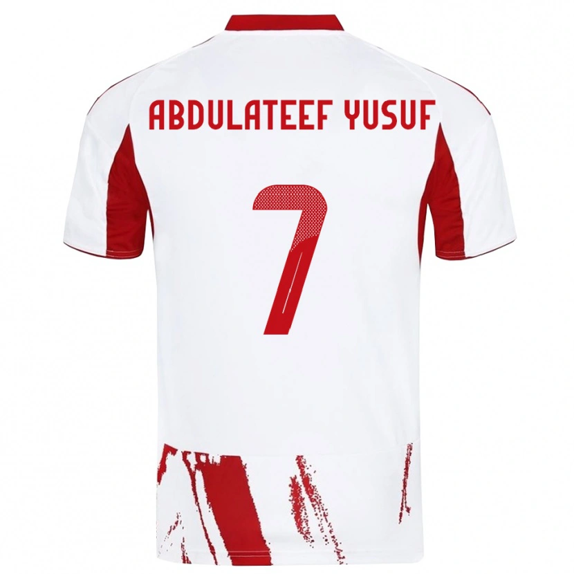 Danxen Homem Camisola Taiye Abdulateef Yusuf #7 Branco Vermelho Alternativa 2025/26 Camisa