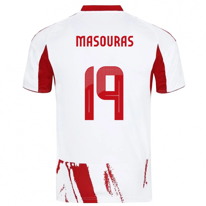 Danxen Homem Camisola Georgios Masouras #19 Branco Vermelho Alternativa 2025/26 Camisa