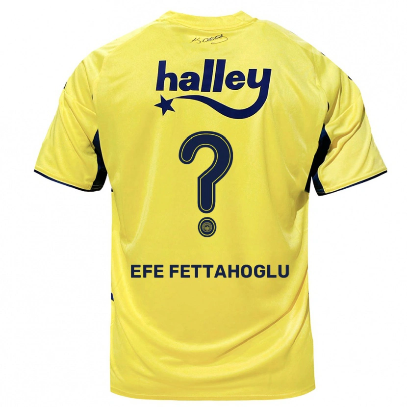 Danxen Homem Camisola Adnan Efe Fettahoğlu #0 Amarelo Marinho Alternativa 2025/26 Camisa