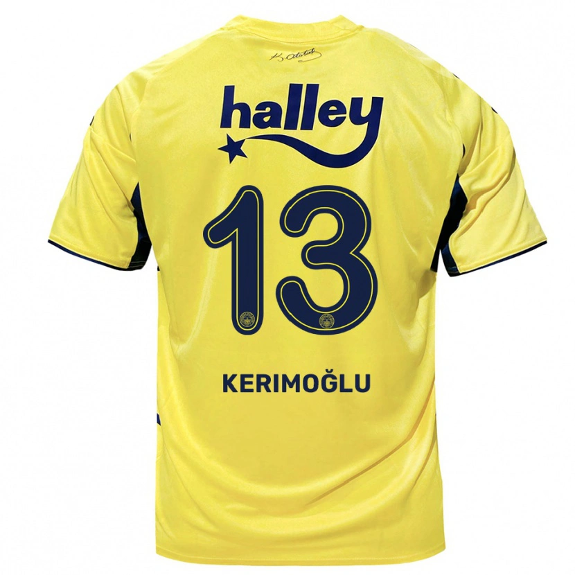 Danxen Homem Camisola Zeynep Kerimoğlu #13 Amarelo Marinho Alternativa 2025/26 Camisa