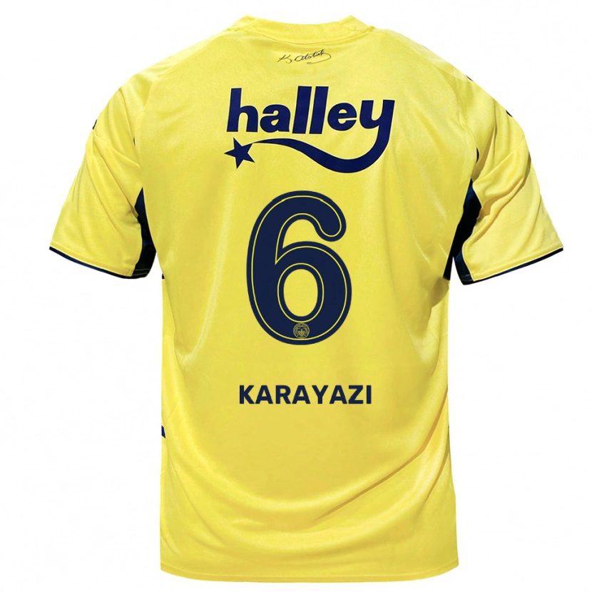 Danxen Homem Camisola Efekan Karayazi #6 Amarelo Marinho Alternativa 2025/26 Camisa