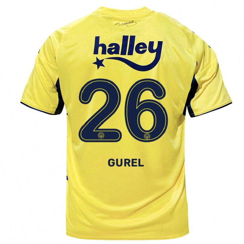 Danxen Homem Camisola Cansu Gürel #26 Amarelo Marinho Alternativa 2025/26 Camisa