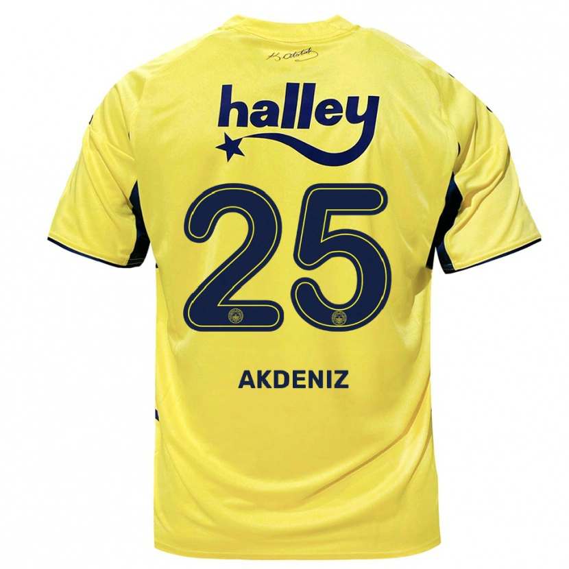 Danxen Homem Camisola Zeynep Akdeniz #25 Amarelo Marinho Alternativa 2025/26 Camisa