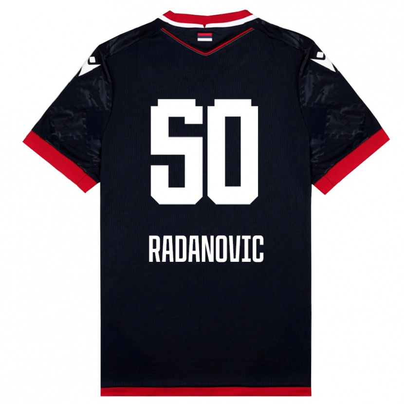 Danxen Homem Camisola Savo Radanovic #50 Preto Vermelho Alternativa 2025/26 Camisa