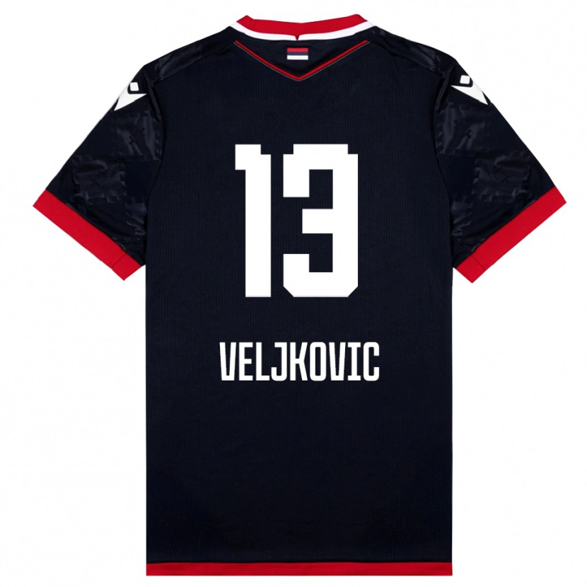 Danxen Homem Camisola Milos Veljkovic #13 Preto Vermelho Alternativa 2025/26 Camisa