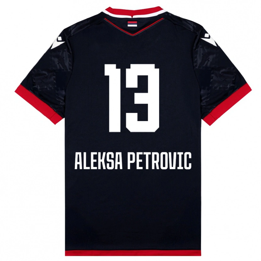 Danxen Homem Camisola Aleksa Petrovic #13 Preto Vermelho Alternativa 2025/26 Camisa