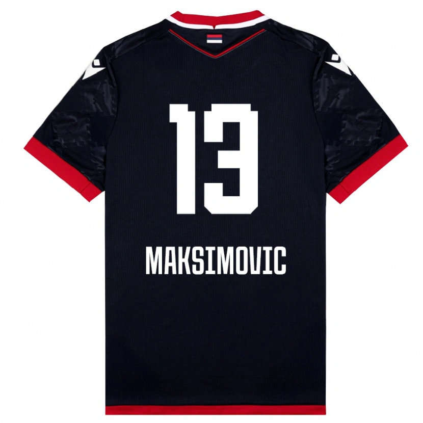 Danxen Homem Camisola Filip Maksimovic #13 Preto Vermelho Alternativa 2025/26 Camisa
