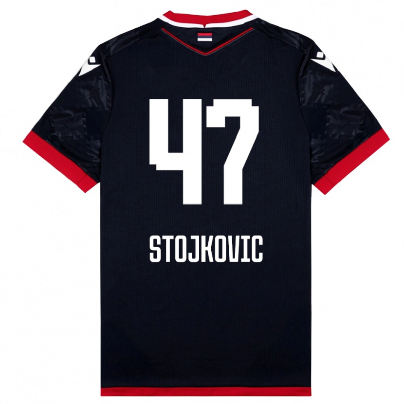 Danxen Homem Camisola Strahinja Stojkovic #47 Preto Vermelho Alternativa 2025/26 Camisa