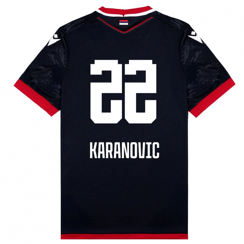 Danxen Homem Camisola Danilo Karanovic #22 Preto Vermelho Alternativa 2025/26 Camisa
