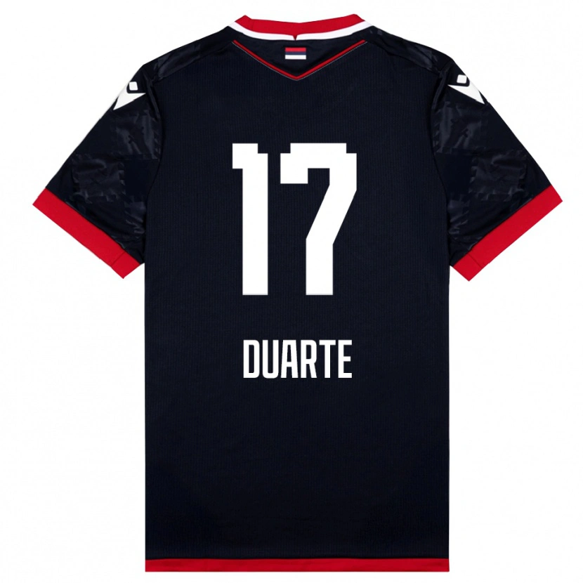 Danxen Homem Camisola Bruno Duarte #17 Preto Vermelho Alternativa 2025/26 Camisa