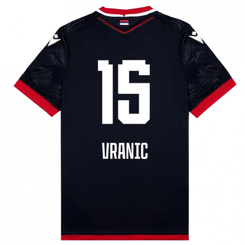 Danxen Homem Camisola Djordje Vranic #15 Preto Vermelho Alternativa 2025/26 Camisa
