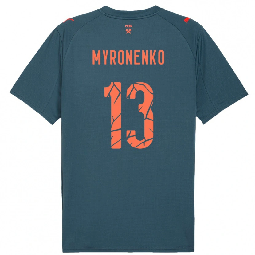 Danxen Homem Camisola Viktoriia Myronenko #13 Marinho Vermelho Alternativa 2025/26 Camisa