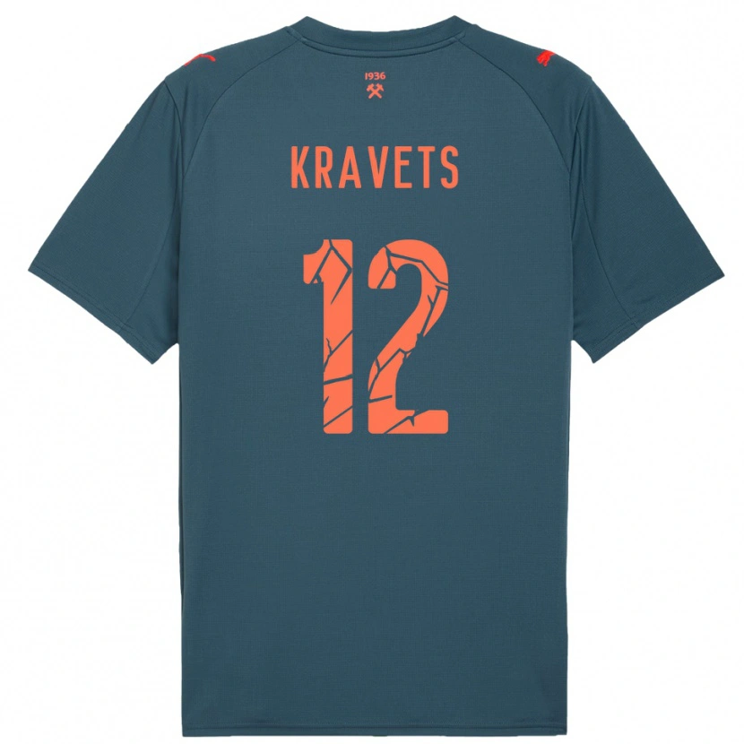 Danxen Homem Camisola Vladyslav Kravets #12 Marinho Vermelho Alternativa 2025/26 Camisa